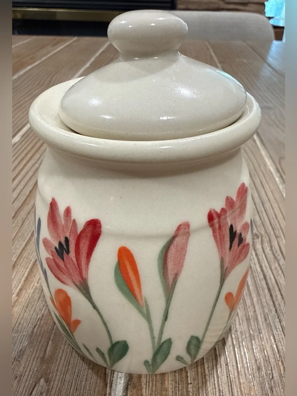 Emerson Creek Pottery Wildflower 3pc Sugar Creamer Set 2011 Bedford VA Handmade